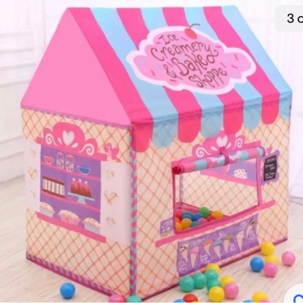 Ice Cream Playhouse for Kids Colorful Toddler Fun Imaginative Play Tent House